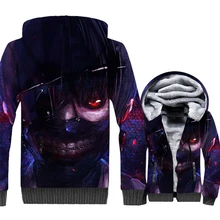 3D Print Anime Cosplay Sweatshirts 2018 New Hot Thick Fleece Men's Hoodies Hip Hop Tokyo Ghoul Unisex Coats Harajuku Tracksuits