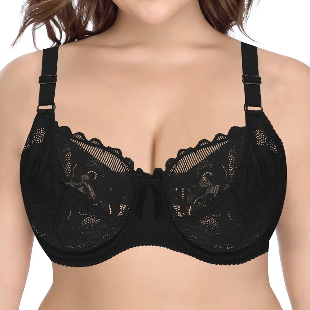 Бюстгальтер женский кружевной на косточках с вышивкой 36DD 38DD 40DD 42DD 44DD