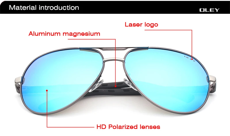 OLEY, мужские солнцезащитные очки, алюминиево-магниевые, поляризационные, очки пилота, модные, классические, летные, защита от солнца, очки, UV400