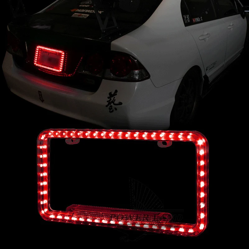 Universal Fit 54LEDS Illuminated 12V DC Acrylic U.S. Standard Car Truck