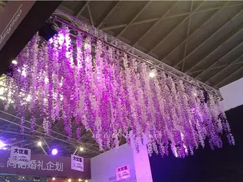 

White Artificial Hanging Orchids Plants Fake Silk Flower Vine For Wedding Backdrop Party Decoration Supplies New Arrival