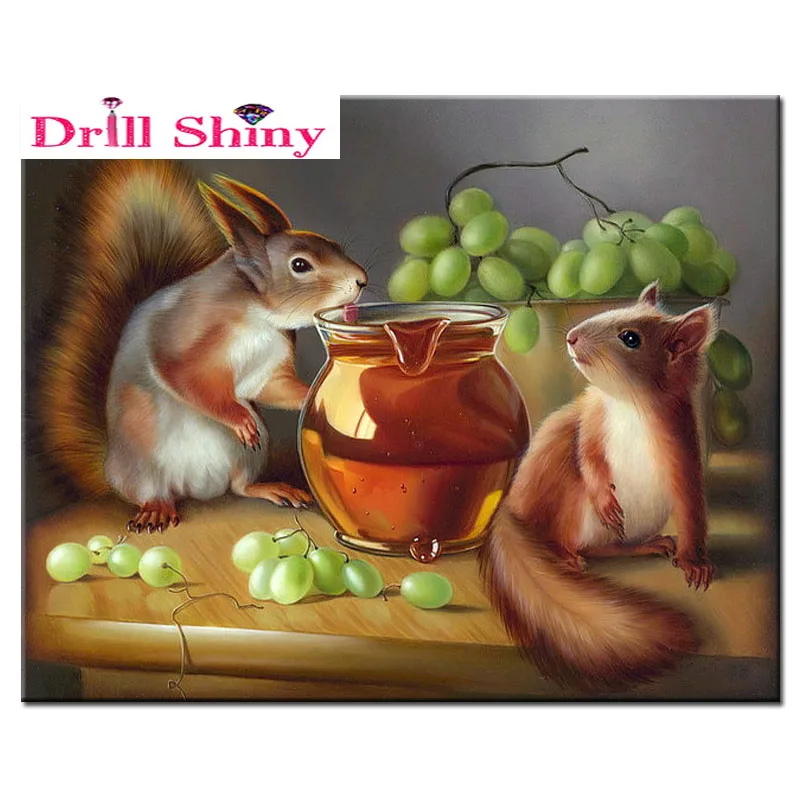 

Diy 5d diamonds embroidery Squirrel diamonds painting cross stitch animals diamond mosaic pattern Grape home decor