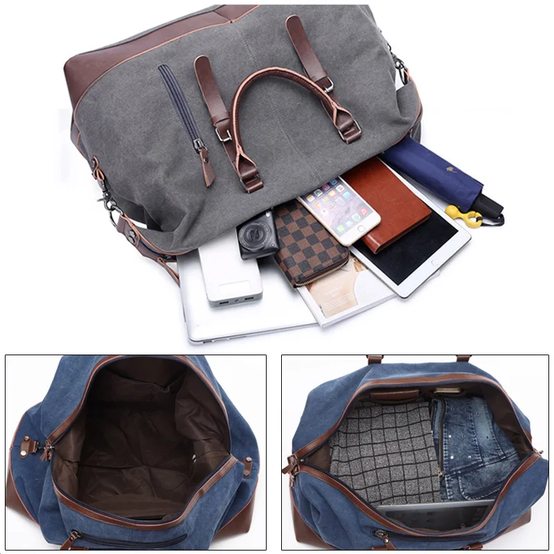 Najtaniej Scione dla mężczyzn płótno podróżna na ramię torby bagażowe pojemna torba biznes na co dzień w stylu Vintage skóra prosta tote torba dla kobiet