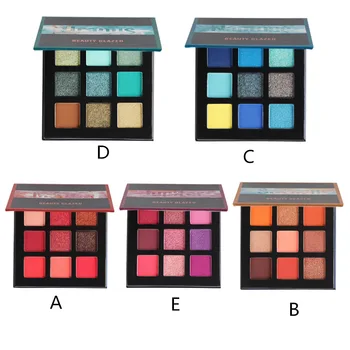 

Beauty Glazed Makeup Eyeshadow Pallete makeup blushes 9 Color Palette Make up Palette Shimmer Pigmented Eye Shadow