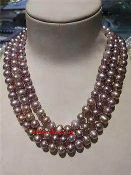 

best luster 54''10-11 MM purple sea pearl NECKLACE 14k/20 CLASP