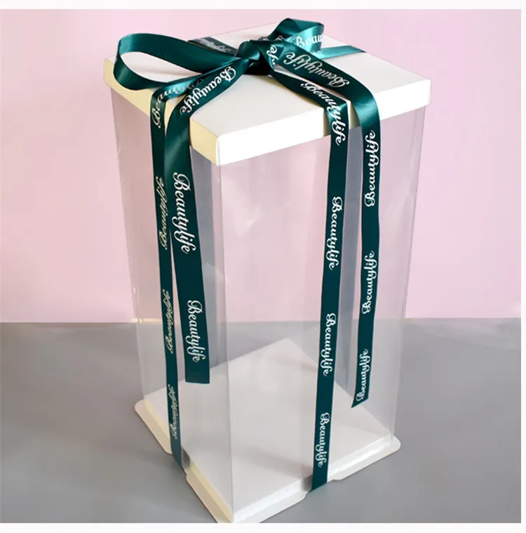 5 set for 6" 8" Clear Tall Cake Packaging Boxes High Plastic Bakery