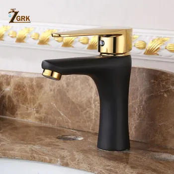 

ZGRK Basin Faucets Black Copper Bathroom Faucet Mixer Vintage Hot And Cold Cock Wash Basin Mixer Tap Sink Single Handle Crane