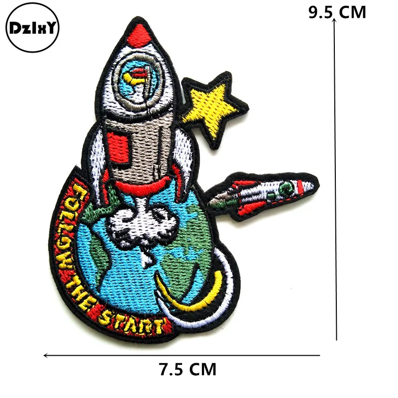8 шт./лот космический астронавт Parches вышивка утюг на патчи для одежды DIY полосатая одежда НЛО наклейки планета аппликации@ Y0
