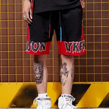 Chao мужские уличные танцевальные свободные и поддельные два шт цвета соответствующие шорты с застежкой "молния"