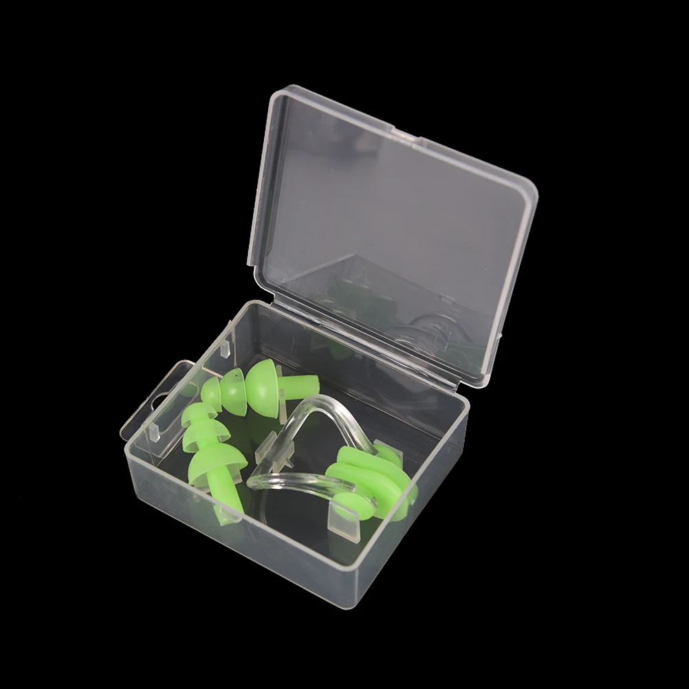 With Box Swimming Earplug Nose Clip Watertight Set Kit Sports Fitness Swimming Pool Accessories Nasal Splint Ear Plugs
