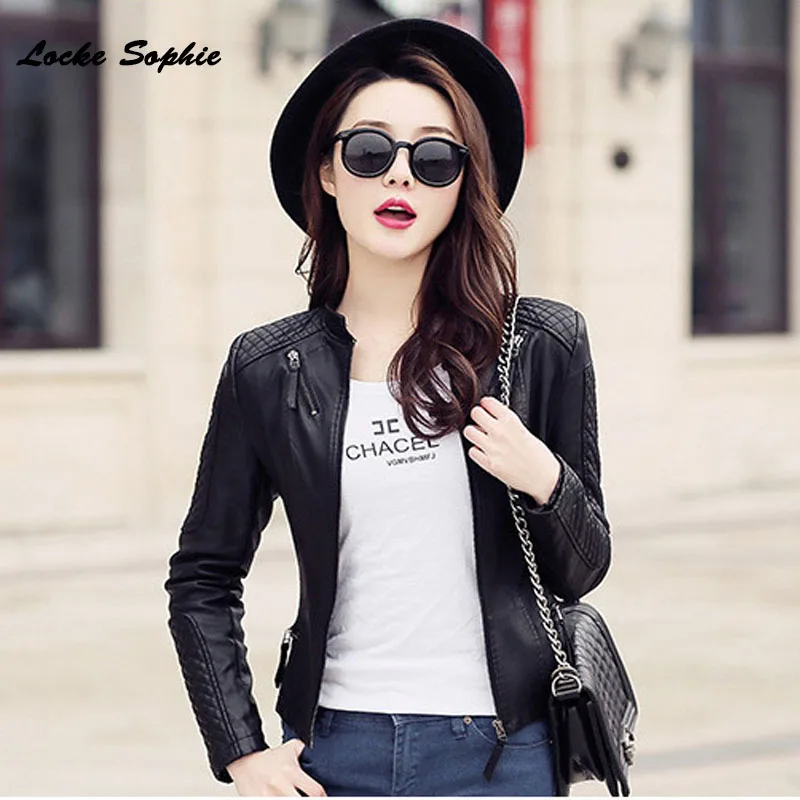 Women's Plus size short jacket coats 2019 Autumn New faux fur PU Leather Splicing Small Jacket ladies Skinny locomotive coats