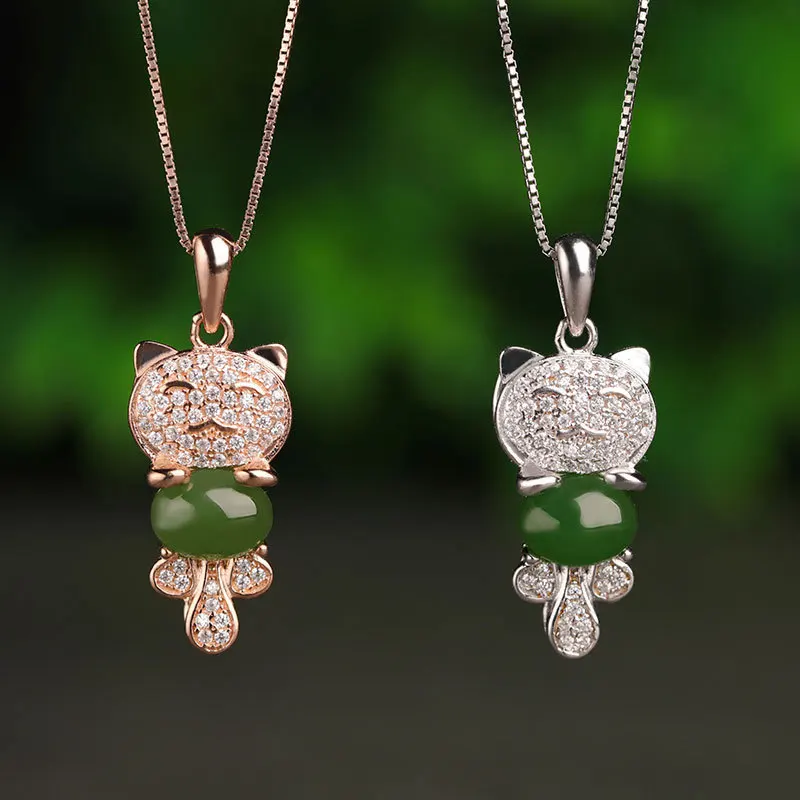 

2019 Promotion Real Cluci Cage Pendants Asg Choker Necklace Vintage 925 And Natural Hetian Pendant Sautoir Rose Inlaid