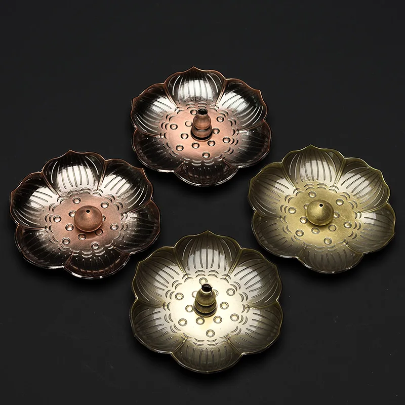 

PINNY Creative Lotus Root Alloy Incense Holder Metal Stick Incense Burner Buddha Decor Meditation Sandalwood Incense Base