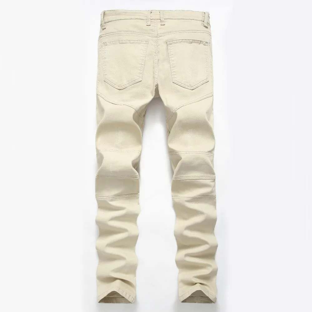 Для мужчин s Рваные Джинсы Брюки для Для мужчин прямой крой джинсовые штаны плюс Размеры просторные джинсы полной длины