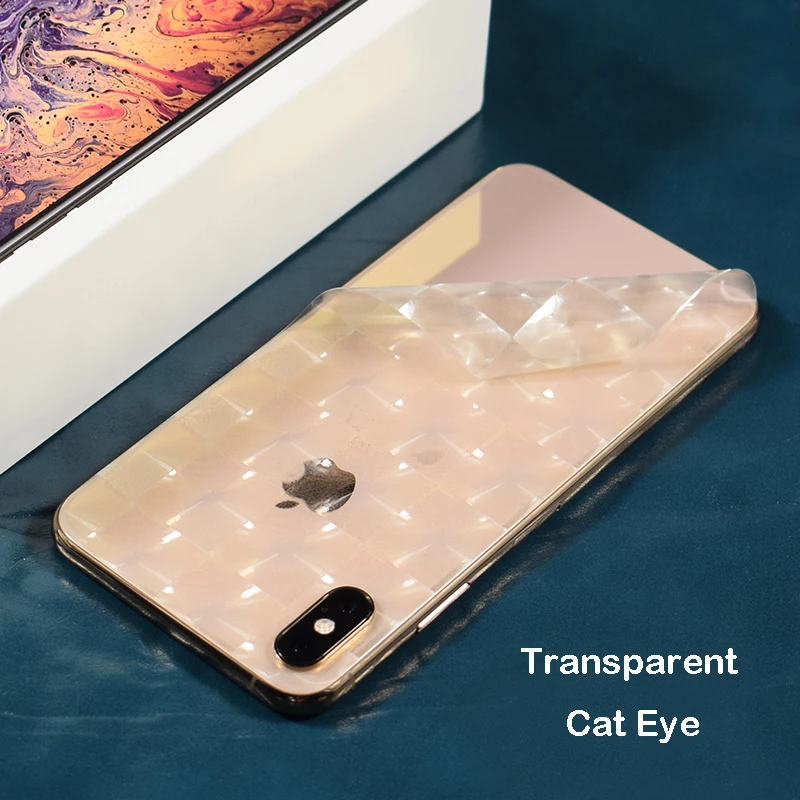 Transparent 3D Carbon Fiber Soft Film For iPhone XS MAX XR XS Clear Matte Drawing Phone Back Film For iPhone X 8 Plus Sticker (16)