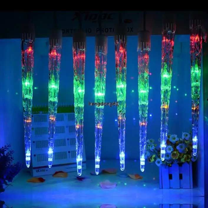 Icicle String Led Dripping Light Outdoor Christmas Wedding Party Garden 8 Tube Led Bulbs