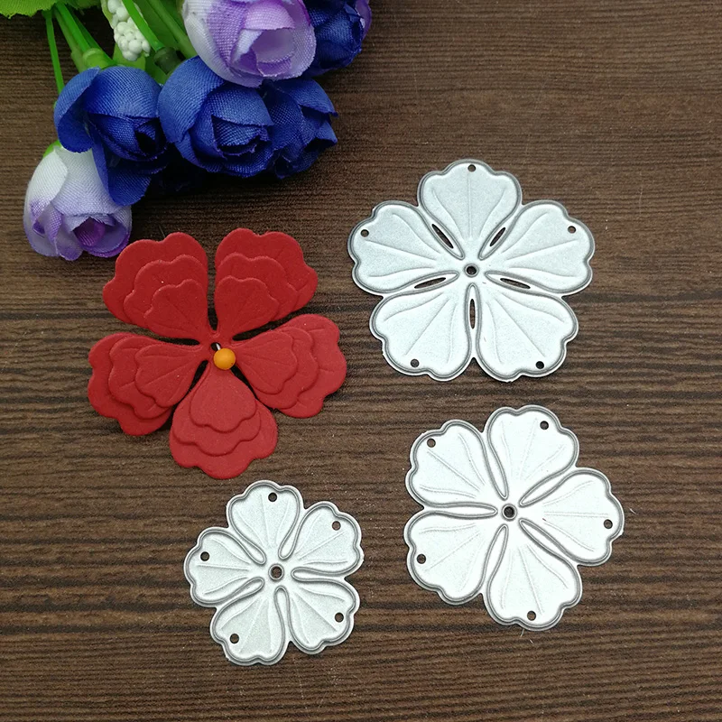 

3pcs flower decoration Metal Cutting Dies Stencil Scrapbooking Photo Album Card Paper Embossing Craft DIY