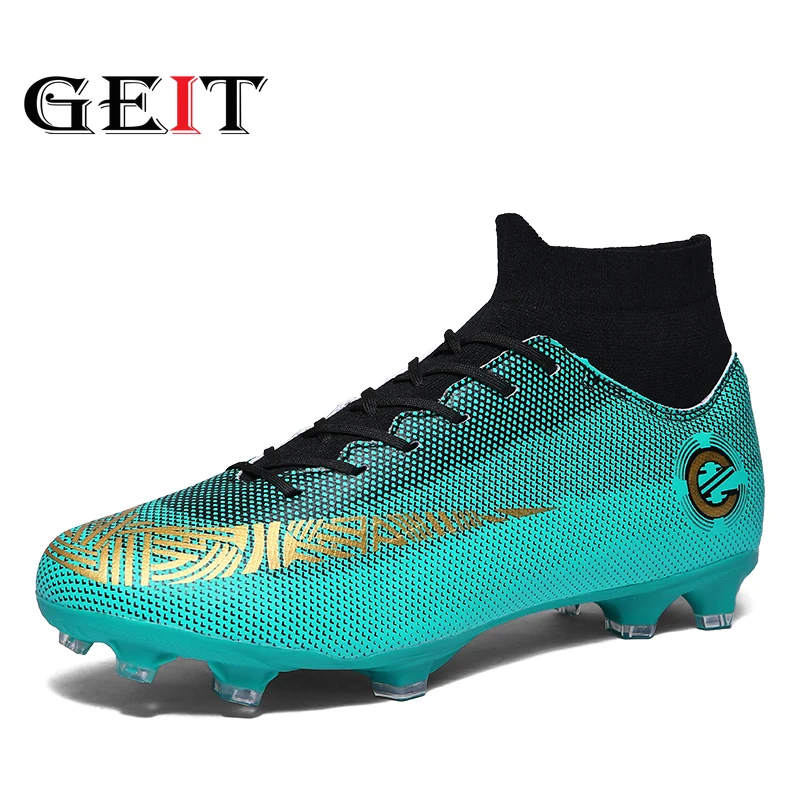 

Turf Ourdoor Men Soccer Shoes Kids Boys Cleats Football Boots High Ankle Sport Sneakers Size 38-45 Scarpe Da Calcio