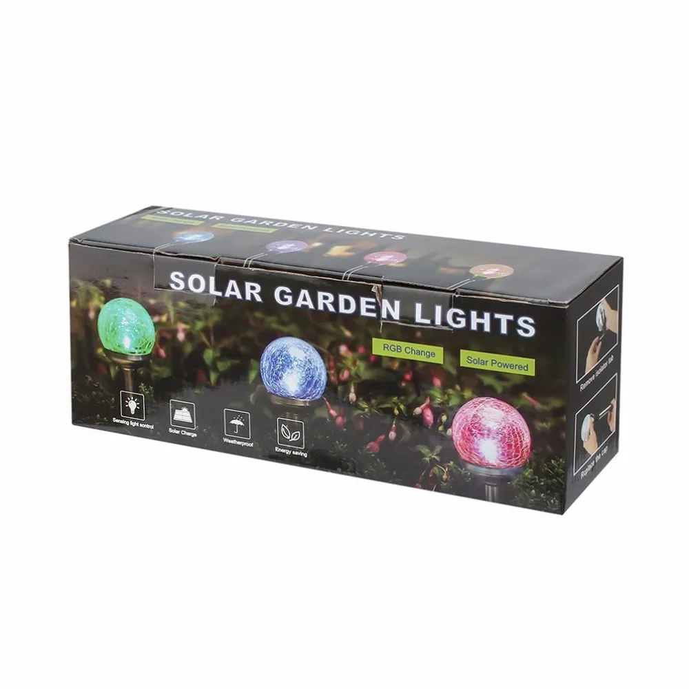 Chiclits 4PCS LED Solar Energy Lamp of Stainless steel outdoor Color Changing Garden Lights Footpath Gardens Lawn Night Lights (2)