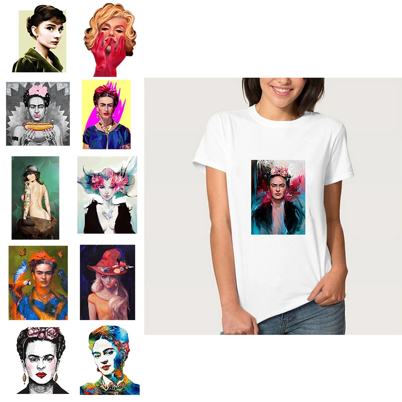 

Woman Heat Transfer Patches Iron-On Stickers Patch for Clothes DIY 2019 New Popular Pattern Appliques Washable