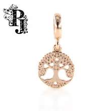Trendy Lovely Tree DIY Endless Bracelet Charms Rose Gold Slide Beads Charms For Bracelets Endless Jewelry Top selling SJSB1305