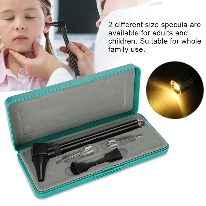 

Professional Medical Otoscope Ear Speculum Set Diagnositc Otoscopio Eardrum Check Flashlight Ear Examination Kit with Box