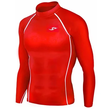 

New Premium Five Men's Compression Under Base Layer Top Tight Long Sleeve Shirts 051 RED