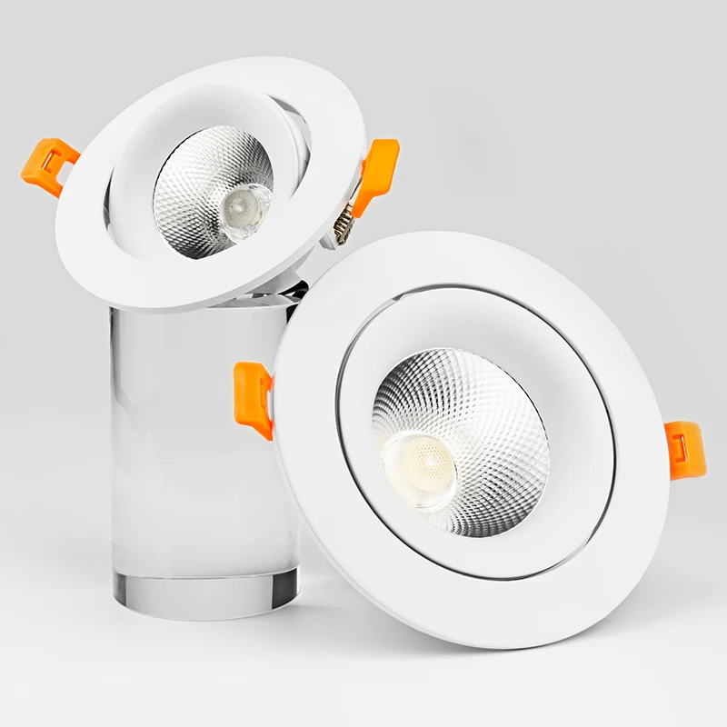 

LED COB Downlight Adjustable Angle 7W 12W 20W Round Recessed Panel Ceiling Lamp AC220V Aluminum Lighting Cold White Warm White