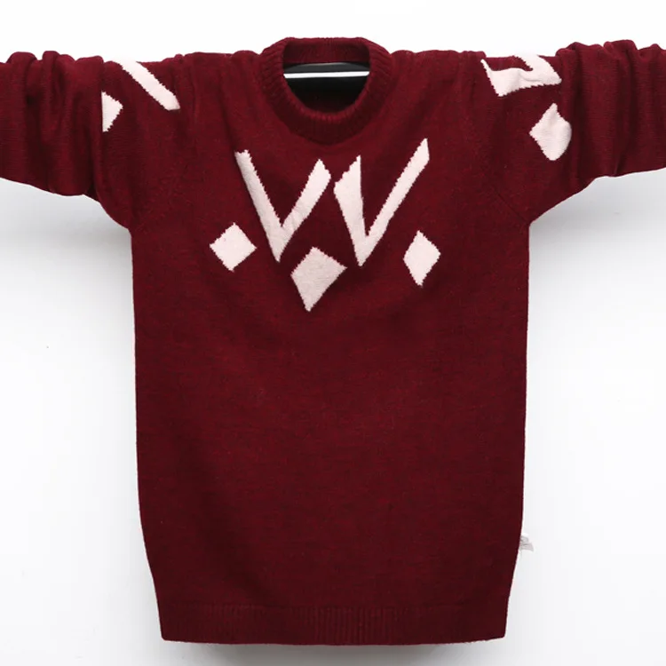 Зимние шерстяные свитера для подростков Детский Пуловер кашемировый свитер теплый детский свитер пуловер Свитера для мальчиков и девочек 100-180 см