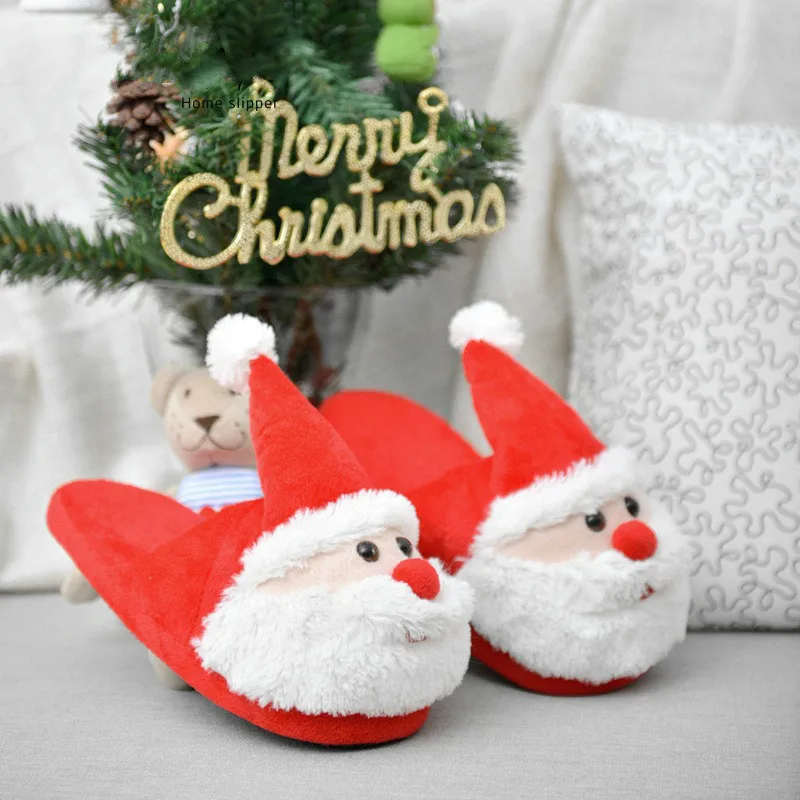 Санта-Клаус Детские Зимние тапочки детские теплые тапочки красные рождественские детские туфли забавные тапочки мягкая домашняя обувь хлопковая обувь