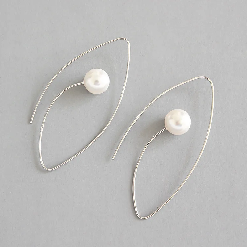 Jsmpfy 100 925 Sterling Silver Long Fish Hook Drop Earrings For Women