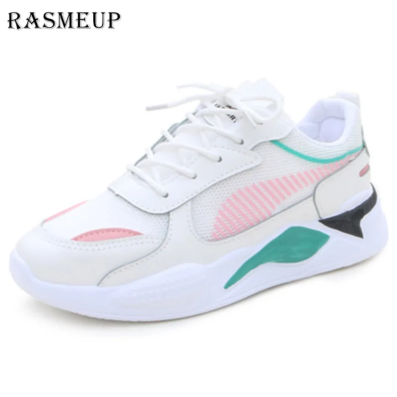 

RASMEUP Leisure Light Sneaker Women Shoes 2019 Spring Summer Lightweight Ventilate Elastic Wearable Woman Footwear Lady Trainers