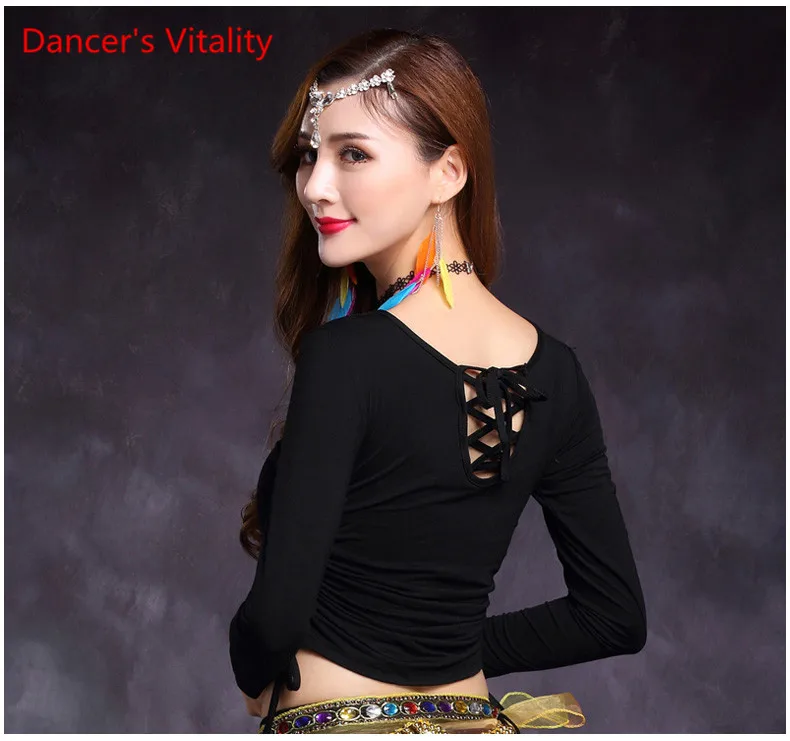 Взрослый сексуальный блесток сетка танец живота топы рубашка костюмы для женщин танец живота индийская одежда танцовщица одежды