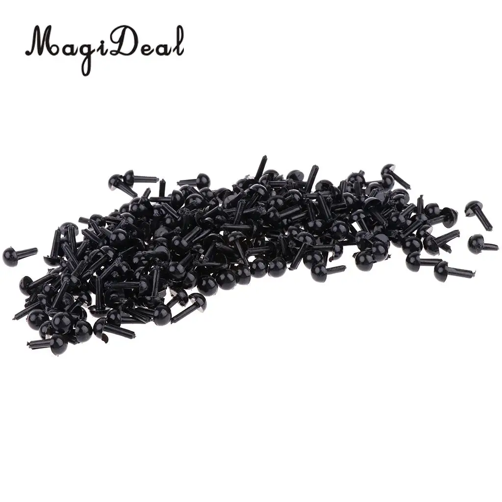 600 Pieces Black Plastic Safety Eyes for Teddy Bear Doll Animal Toys Doll Accessories Card Making Home Decoration 3 4 5MM