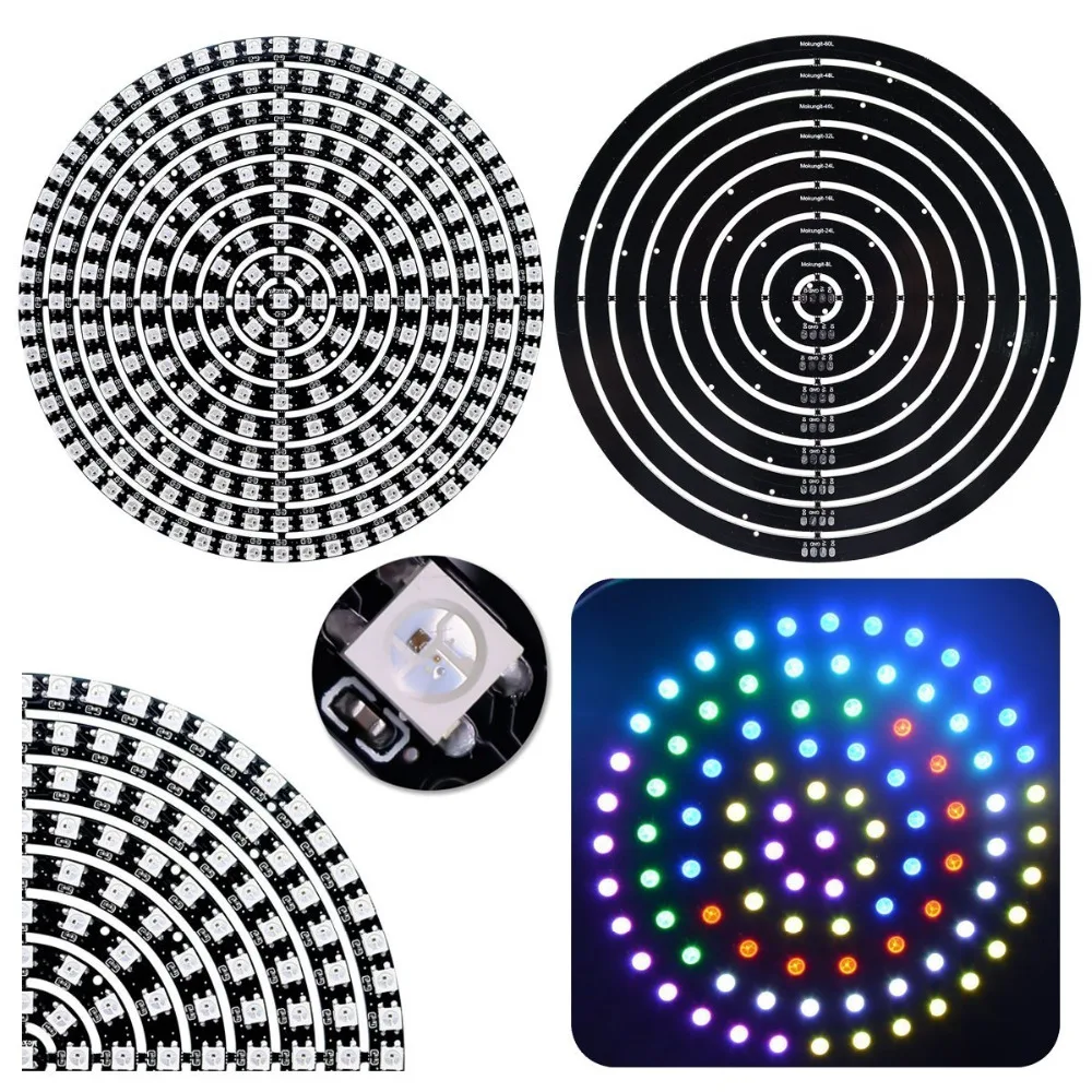 WS2812B SK6812 RGB RGBW кольцо 93 241 Led s 5050 + теплый белый/RGB белый светодиодный кольцевой