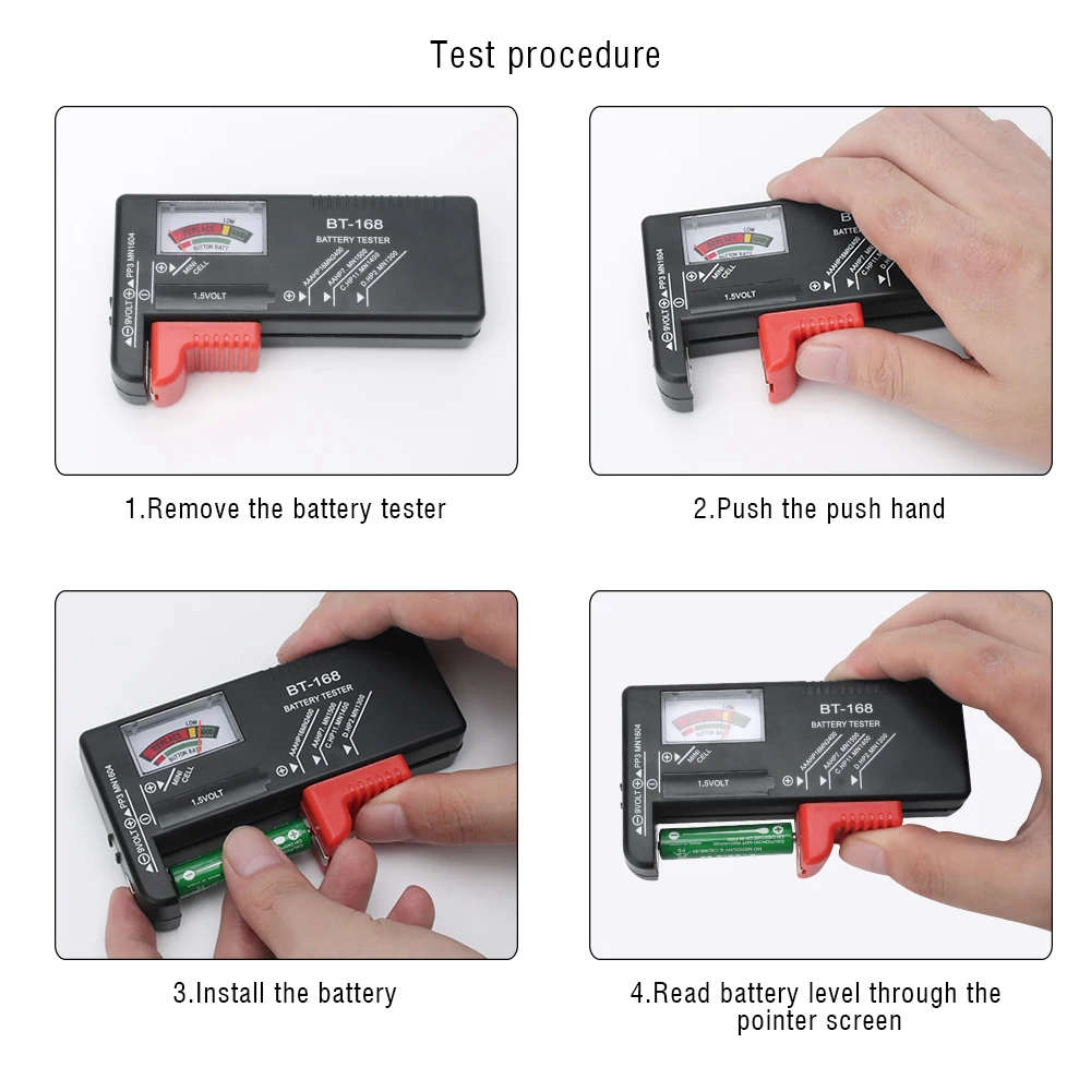 Тестер батареи 1,5 в PV AA AAA C D батарея универсальная Кнопка сотового батарея Емкость диагностический инструмент тестер-Измеритель для аккумулятора