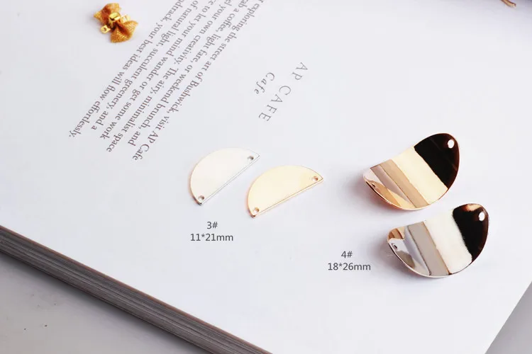 DIY alloy accessories handmade wafer wave butterfly knot semicircle solar earring ear clip ear nail hanging material