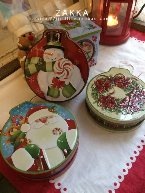 Креативный Рождественский подарок жестяная коробка с крышкой ручной работы конфеты оловянные коробки для конфет толстые маленькие детские подарки, рождественские украшения оловянные милые