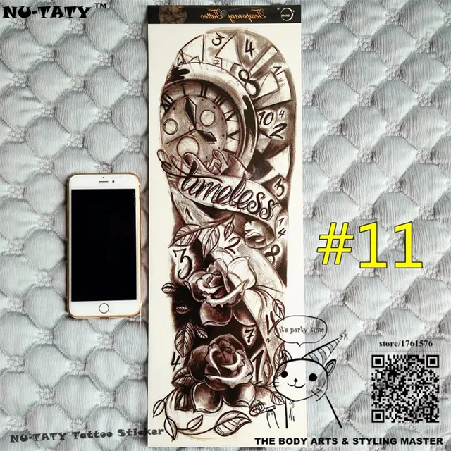 Nu-TATY "The Lost Of Time" Full Sleeve Arm Temporary Body Art, Flash Tattoo Stickers 48x17cm Waterproof Sex Products Henna Adult Nu-TATY "The Lost Of Time" Full Sleeve Arm Temporary Body Art, Flash Tattoo Stickers 48x17cm Waterproof Sex Products Henna Adult