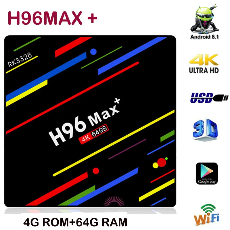 New android 8.1 H96 Max+tv box RK3328 Quad Core 4GB RAM