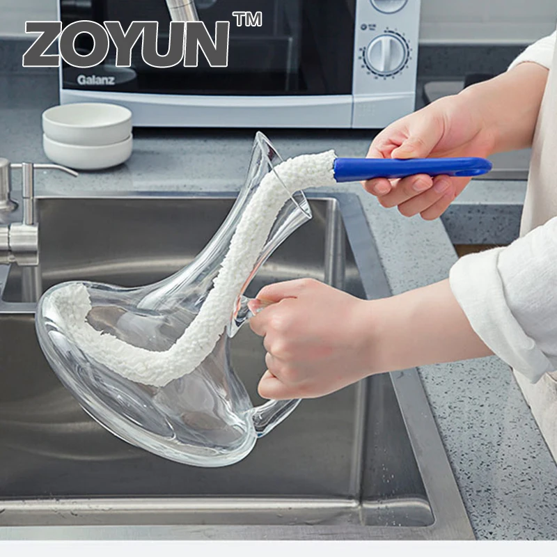 

Wine Decanter Stemware Glasses Dust Cleaning Brush Flexible Win Bar Set Cleaner long handle Sponge Tipped bottle cup brush
