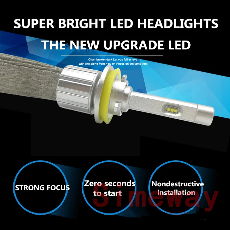 2 шт. H7 Led H1 H3 H4 H11 HB3 HIR2 фары автомобильные с Lumileds Luxeon ZES чип 12000LM Автомобильные