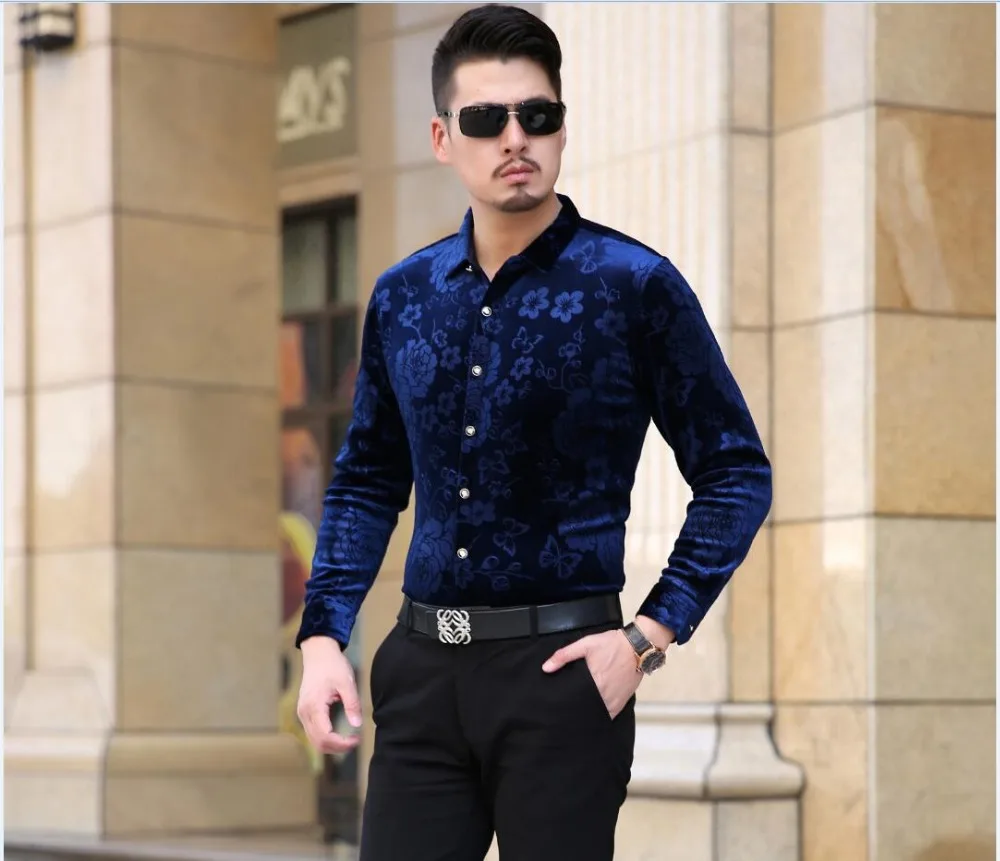 Fubotevic Mens Warm Thicken with Velvet Cotton Fashion Long Sleeve Button Down Blouse Shirt Tops Fubotevic Mens Warm Thicken with Velvet Cotton Fashion Long Sleeve Button Down Blouse Shirt Tops