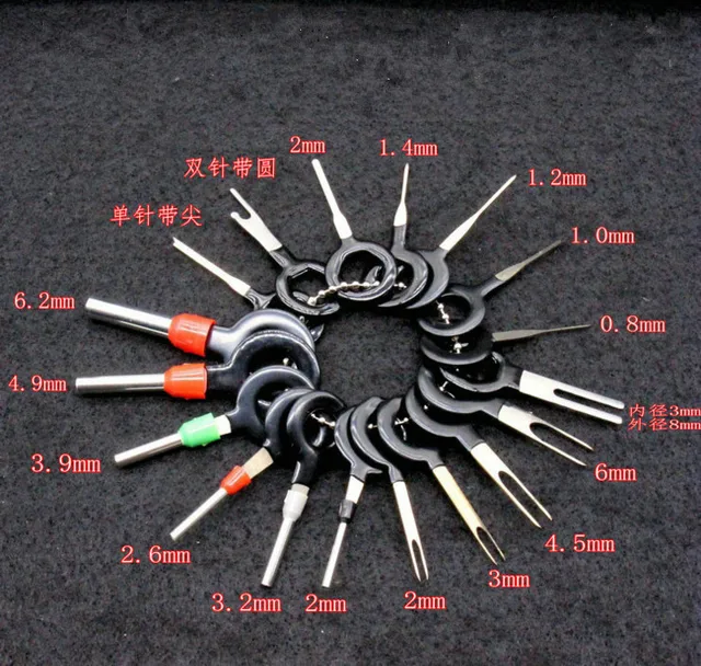 New!18 pcs Auto Car Plug Circuit Board Wire Harness Terminal Extraction Pick Connector Crimp Pin Back Needle Remove Tool Set
