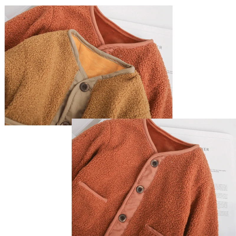 B&N Autumn Winter Baby Girls Lambs Jacket Boys Coat Jacket Kids Warm Velvet Coats Children Girls Outerwear & Coats Girls Clothes5