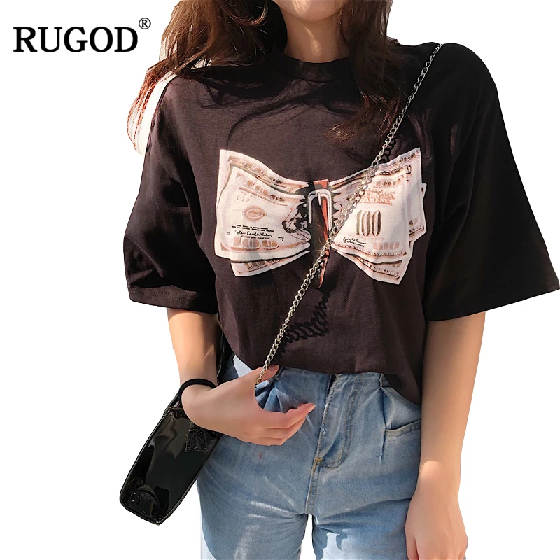 

RUGOD Casual Women T shirt 2018 New Arrival Spring Summer Autumn Female Tops Long Sleeve Knitted T-Shirt Oversized camiseta