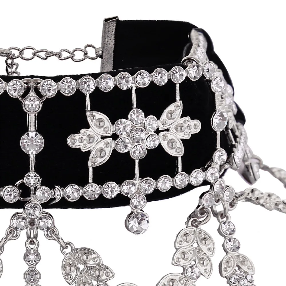 Роскошное массивное ожерелье на шнуровке, большие стразы, колье, ожерелье макси с кристаллами, ожерелье с лентой, Женские Ювелирные изделия, ожерелье
