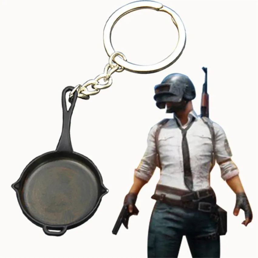 

Game PUBG Frying Pan Playerunknown's Battlegrounds Cosplay Props Alloy Armor Model Key Chain Keychain