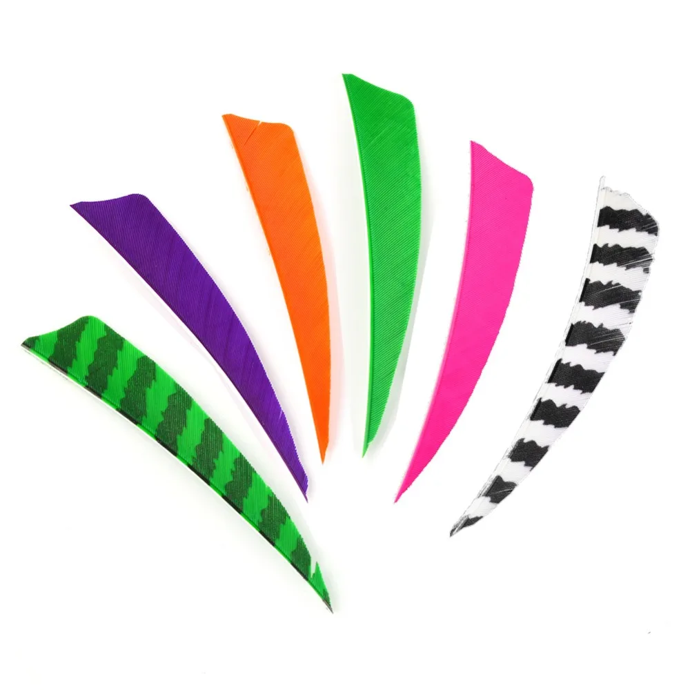 

50Pcs 6 Colors Handmade 4" Shield Turkey Feather Arrow Fletching Archery Hunting DIY
