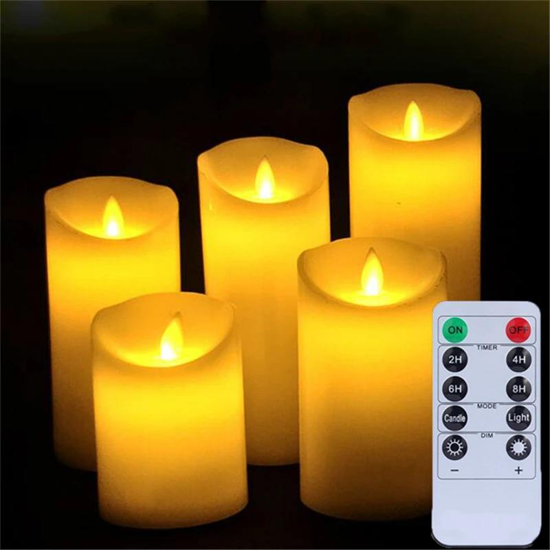 LED Electronic Candle Lights Remote Control Simulation Flame Flashing